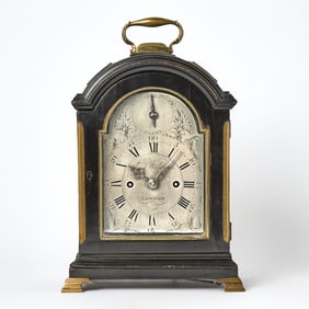 George III Brass Mounted Ebonized Wood Bracket Clock