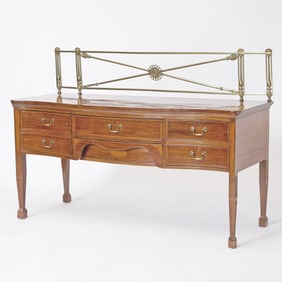 George III Satinwood Banded Mahogany Sideboard