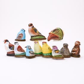 Group of Eleven Bird Form Bonbonnières