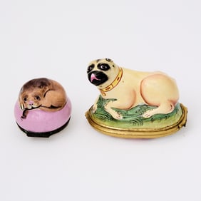 Two South Staffordshire Enamel Bonbonnières