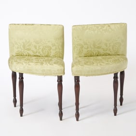 Pair George III Mahogany Corner Benches