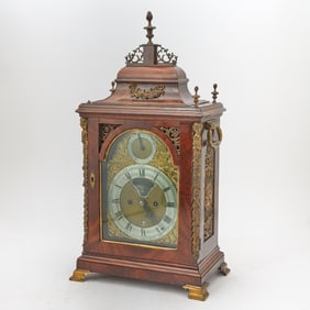 George III Gilt Metal Mounted Mahogany Bracket Clock