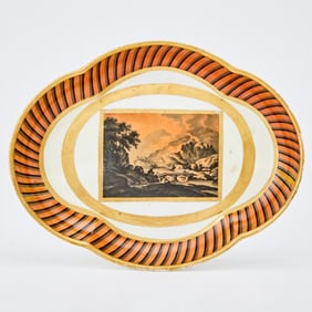 Derby Porcelain Shaped Oval Dish