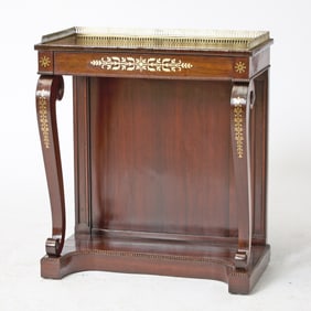 Regency Rosewood and Brass Inlaid Console