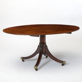 Regency Mahogany Oval Shaped Tilt-Top Breakfast Table