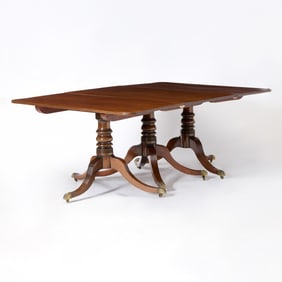 Regency Mahogany Triple Pedestal Dining Table
