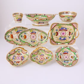 Group English Bengal Tiger Porcelain Table Articles