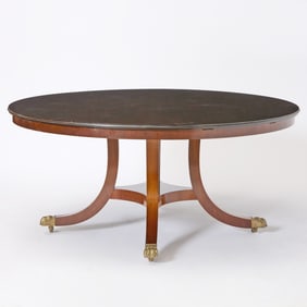 Regency Style Mahogany Round Dining Table