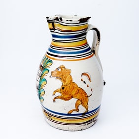 Spanish Maiolica Polychrome Jug