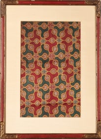 Hispano-Moresque Framed Alhambra Silk Textile
