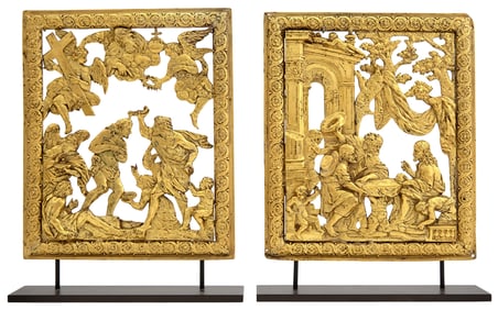 Two Italian Copper Reliefs with Scenes from the Life of Christ
