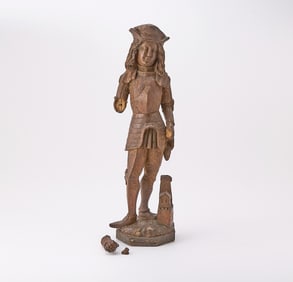 Austrian Baroque Carved Pine Figure of Saint Florian