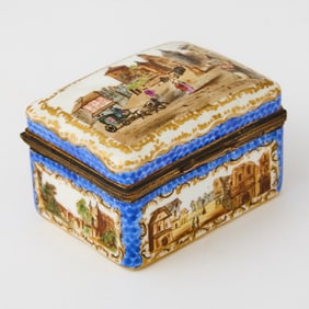 Continental Gilt-Metal Mounted Porcelain Snuff Box