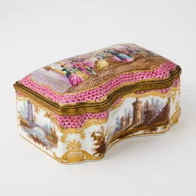 Continental Gilt-Metal Mounted Porcelain Box
