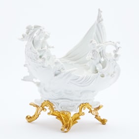 Continental Gilt-Bronze-Mounted Bisque Figural Group