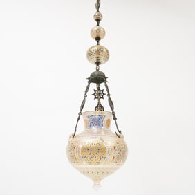 Egyptian Enameled Glass Mosque Lamp
