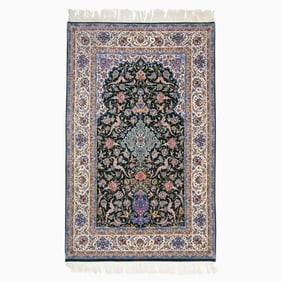 Silk Warp Isfahan Prayer Rug