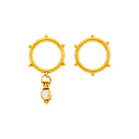 Temple St. Clair Pair of Gold and Rock Crystal Rings