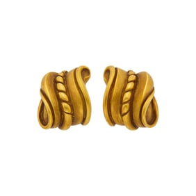 Barry Kieselstein-Cord Pair of Gold 'Caviar' Earclips
