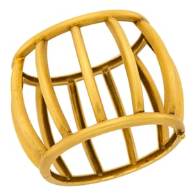 Tiffany & Co., Paloma Picasso Wide Gold 'Cage' Cuff Bracelet