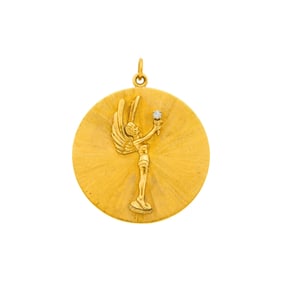 Gold and Diamond Genii Award Disc Charm