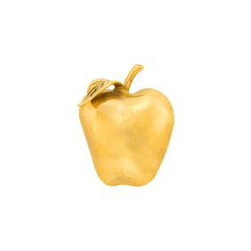 Gold Apple Brooch