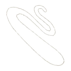 Long White Gold and Seed Pearl Necklace