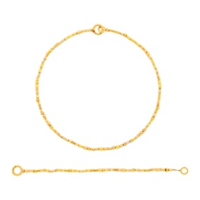 Manfredi Tricolor Gold Link Necklace and Bracelet
