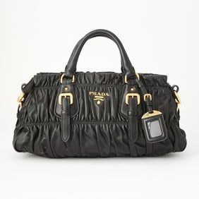 Prada Nappa Gaufre Black Leather Bag