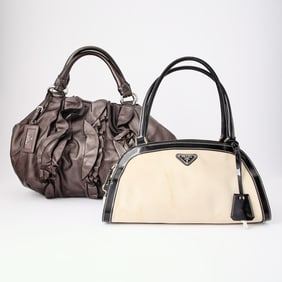 Two Prada Leather and Nylon Bags
