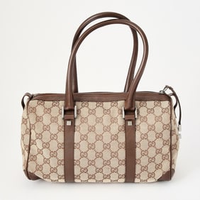 Gucci Monogrammed Canvas and Leather Bag
