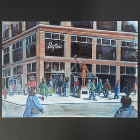 Three renderings of the Mary Tyler Moore TV Land statue in Minneapolis