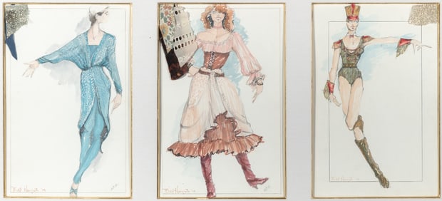 Three Original Bill Hargate Costume Designs for The Mary Tyler Moore Hour
