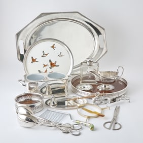 Group of Sterling Silver and Silver Plated Table Articles
