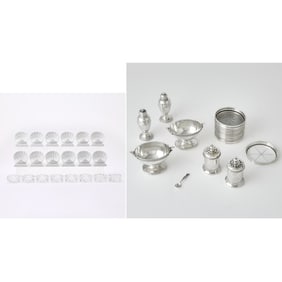 Group of Sterling Silver, Silver-Plated and Ceramic Table Articles