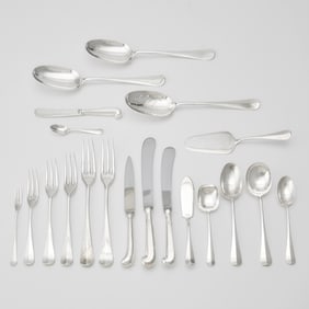 English Sterling Silver "Hanoverian" Pattern Flatware Service
