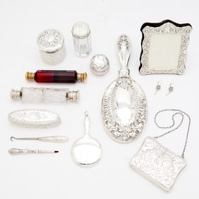 Assorted Sterling Silver Vanity Table Articles