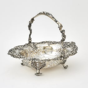 Victorian Sterling Silver Gilt Cake Basket
