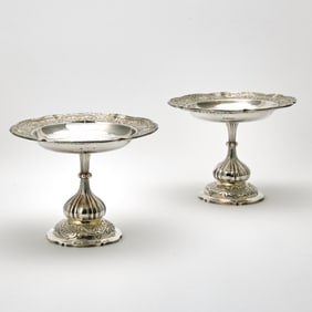 Pair of William IV Sterling Silver Footed Plates