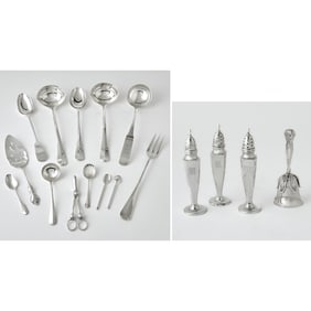 Group of Sterling Silver and Silver-Plated Serving Flatware and Hollowware