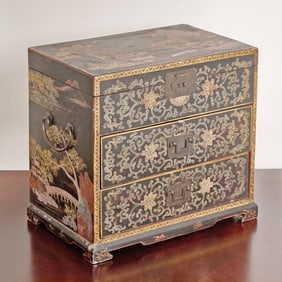 Painted Chinese Table Chest Fitted with Drawers