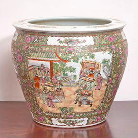 Chinese Rose Mandarin Porcelain Fish Bowl