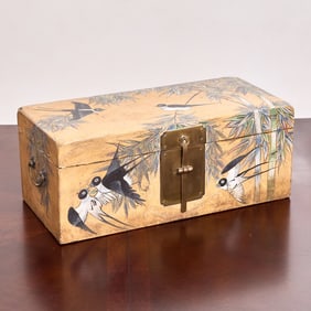 Chinese Painted Box with Brass Hardware