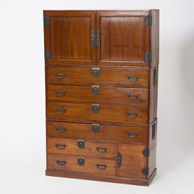 Japanese Softwood Tansu Cabinet