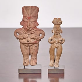 Pair Chupicuario Pottery Pretty Ladies