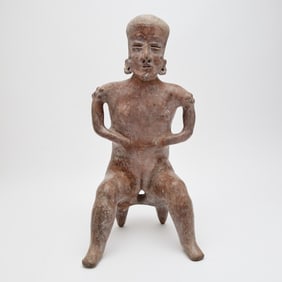 Nayarit Pottery Female Bench Figure