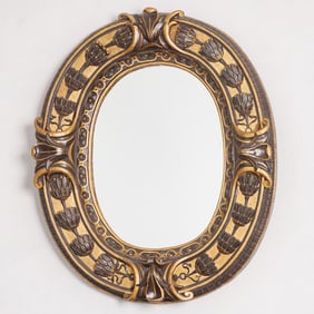 Aesthetic Movement Ebonized and Parcel-Gilt Mirror
