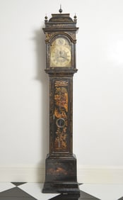 Queen Anne Gilt and Black Japanned Longcase Clock