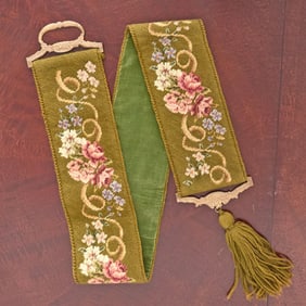 Victorian Style Needlepoint Bell Pull Made by Mary Tyler Moore