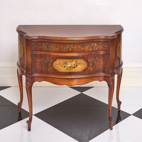 Italian Rococo Style Painted Fruitwood Commode